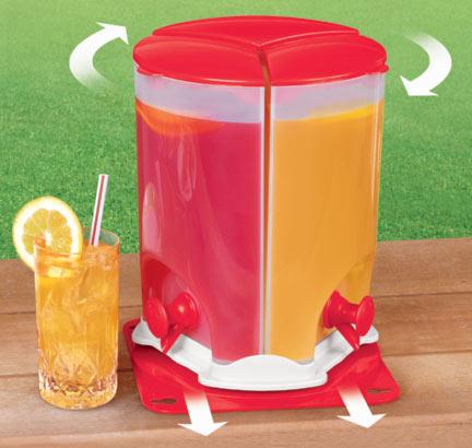 3 Compartment Drink Dispenser with Spin & Slide out Feature
